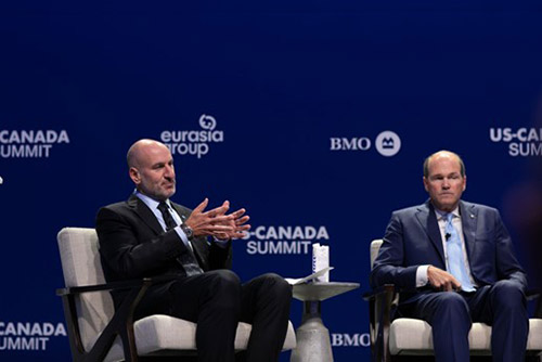 Alan Tannenbaum, CEO & Group Head, BMO Capital Markets, pictured with Blake Hutcheson, CEO of Ontario Municipal Employees Retirement System (OMERS)